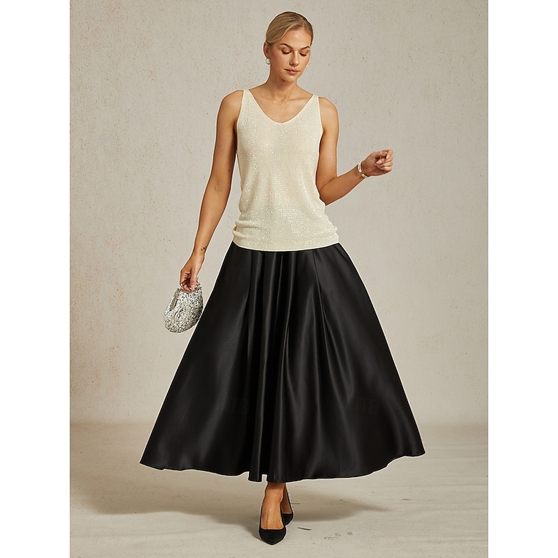 Women's Camisole Tank Top Elegant Party Sleeveless V Neck Regular Tops Wedding Guest Party Evening Wear Rivet Glitter Beaded Champagne Summer Spring Fall4