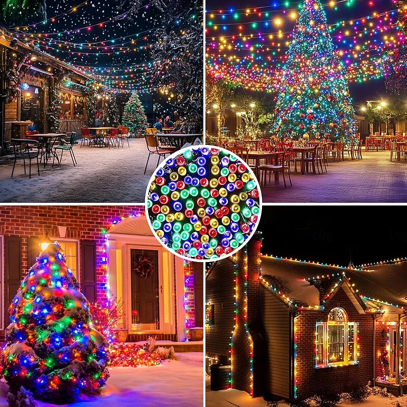 Outdoor Waterproof Solar LED String Lights 5M-20LEDs 7M-50LEDs 12mM-100LEDs 22M-200LEDs Christmas Fairy Light Holiday Lighting Tree Lights Wedding Party Christmas Tree Garden Indoor Outdoor Decoration