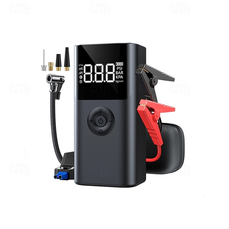 4 In 1 10000mAh Car Jump Starter PowerBank 150PSI Air Pump 12V Battery Booster for 10.0L Gasoline and 8.0L Diesel Engines2