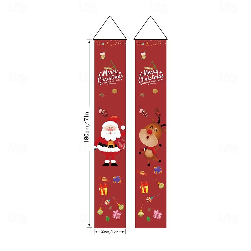 2025 New Christmas and Halloween Door Banner, Cross-Border Holiday Hanging Cloth, Nutcracker Soldier Decoration Backdrop2