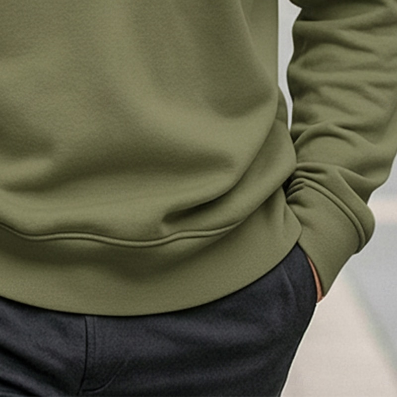 Men's Pullover Sweatshirt Rugby Polo Shirts Street Casual Lapel Ribbed Polo Collar Long Sleeve Basic Modern Plain Buttons Plain Spring Fall All Seasons Regular Fit Burgundy Navy Blue Blue Purple Army3