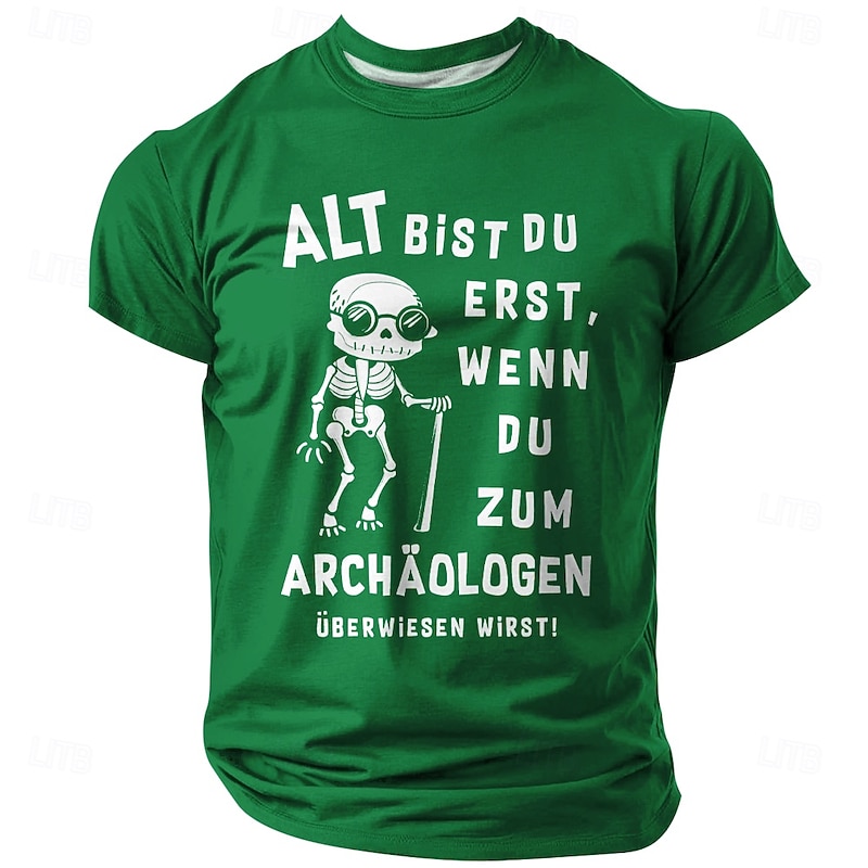 Men's Old People Funny Slang German T Shirt Short Sleeve T shirt 3D Print Crew Neck Shirt Fashion Daily Street Daily Black Red Blue Summer Spring Clothing Apparel S M L XL XXL XXXL2