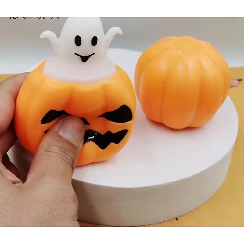 12 PCS Spooky Pumpkin Squeeze Toys - Halloween Fidget Toy for Stress Relief - Cute and Portable Squeeze Toy for Kids and Adults3
