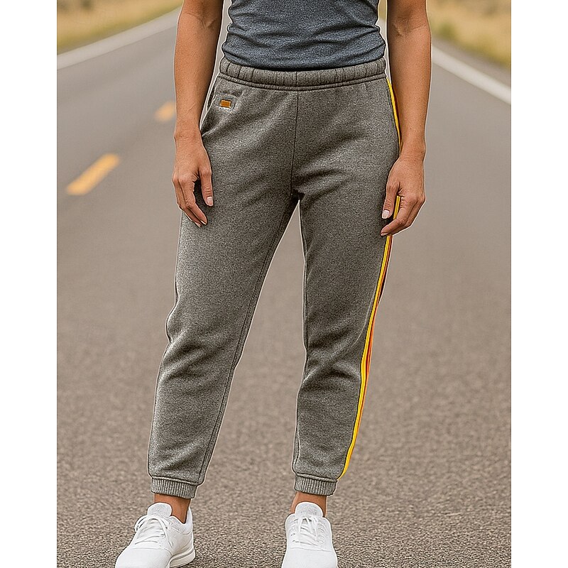 Men's Cuffed Sweatpants Lounge Knitted Bottoms Rainbow Striped High Waist Bottoms Athleisure Gym Workout Fall Gym Hiking Outdoor Regular Fit Sportswear Activewear Stripes Black Dark Blue Grey2