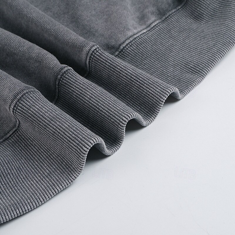 Men's Sweatshirt Pullover Distressed Hoodie Apricot Black Pink Army Green Coffee Crew Neck Plain Casual Daily Holiday Vintage Retro Fall Winter Clothing Apparel Hoodies Sweatshirts4