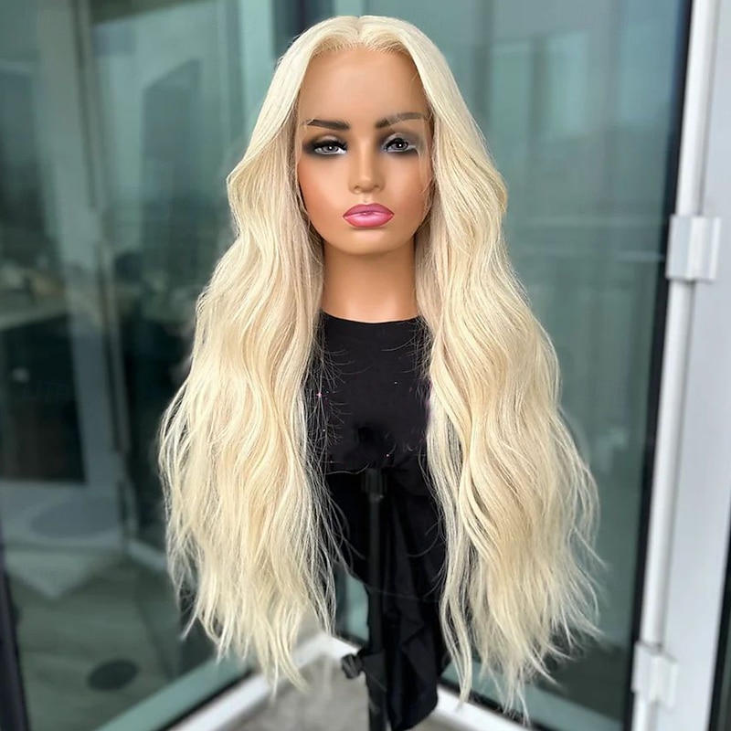 Remy Human Hair 5x5 Closure 13x4 Lace Front Wig Free Part Brazilian Hair Natural Wave Blonde Wig 150% 180% Density with Baby Hair Natural Hairline 100% Virgin Glueless Pre-Plucked For Women Long
