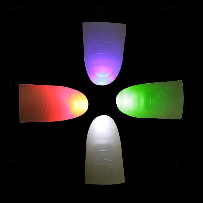 Magic Thumb Light Set, Finger Light Magic Trick LED Finger Lamp Thumbs Light Party Magic Props2