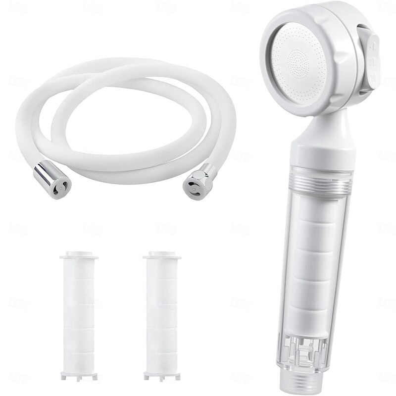 Travel Filter Shower Head Kit-Attached Shower Hose Visible Filtered Shower Head Carbon & shower pipes made of PVC material for Dry skin & Hair Travel RV Bathroom