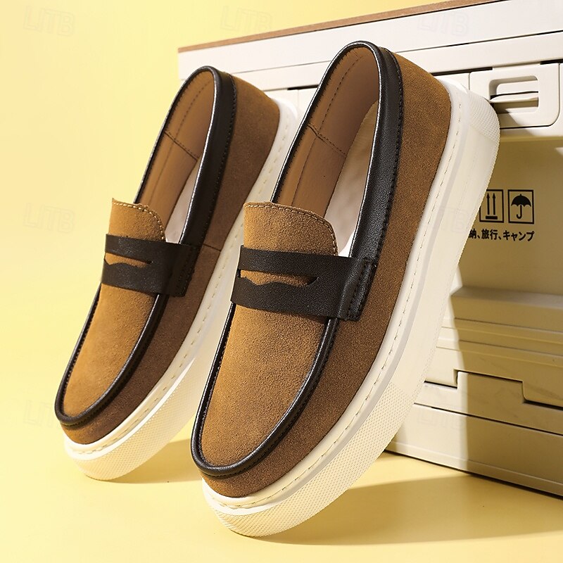 Men's Two-Tone Casual Loafers with White Sole – Stylish Slip-On Shoes for Office, Travel and Weekend Outfits2