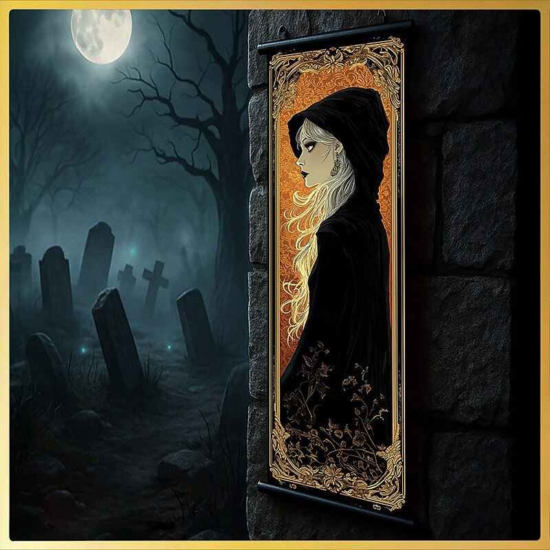 Halloween Wall Hangings Witch Fantasy Living Room Decorations Wall Door Background2
