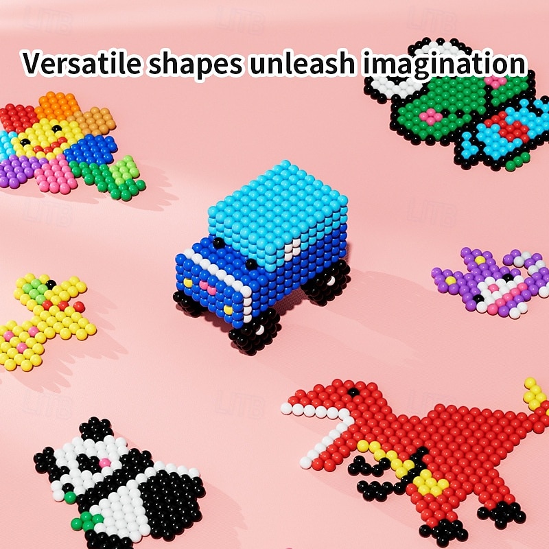 6000 Fuse Beads Kit - 30 Colors,  Home School Arts and Crafts Supplies for Kids, Toys Set, Art Decorations for Room, Gifts for Girls and Boys Age 5+4