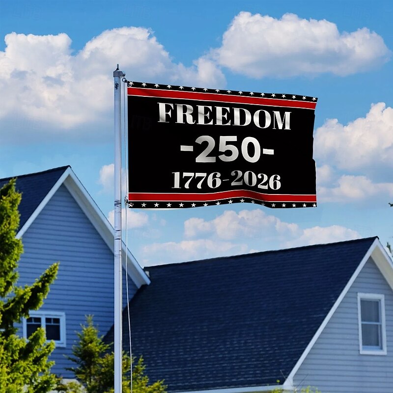 US 250 Anniversary Flag 3x5 Ft America 1776-2026 American Map 250th Anniversary Patriotic Stars Yard Signs Party Supplies Hanging Decor for Room House Welcome Photo Backdrop4