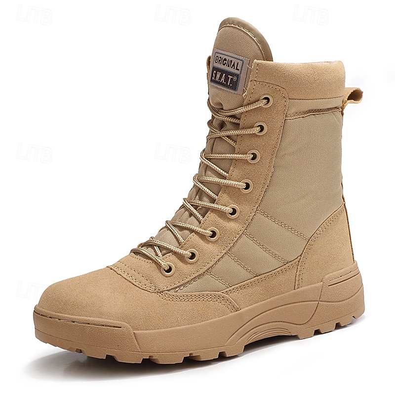 Men's High Top Lace-Up Combat Boots – Durable Suede Tactical Military Work Boots with Side Support for Hiking, Trekking and Outdoor Adventure4