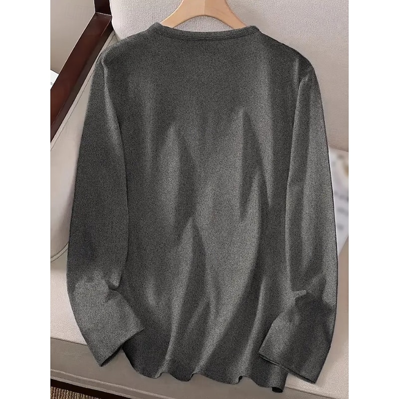 Christmas Women's T Shirt Graphic Letter Snowflake Vintage Fashion Stylish Long Sleeve Crew Neck Round Neck Regular Tops Daily Weekend Print White off-white Gray Summer Spring Fall Winter2