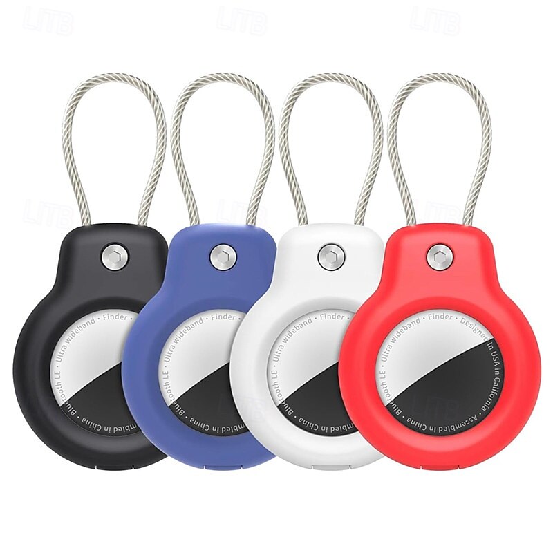 4 Packs For Apple Airtag Safety Lock Protector Case Secure Holder with Lanyard Keychain Anti Lost Protective Cover For Apple Airtag