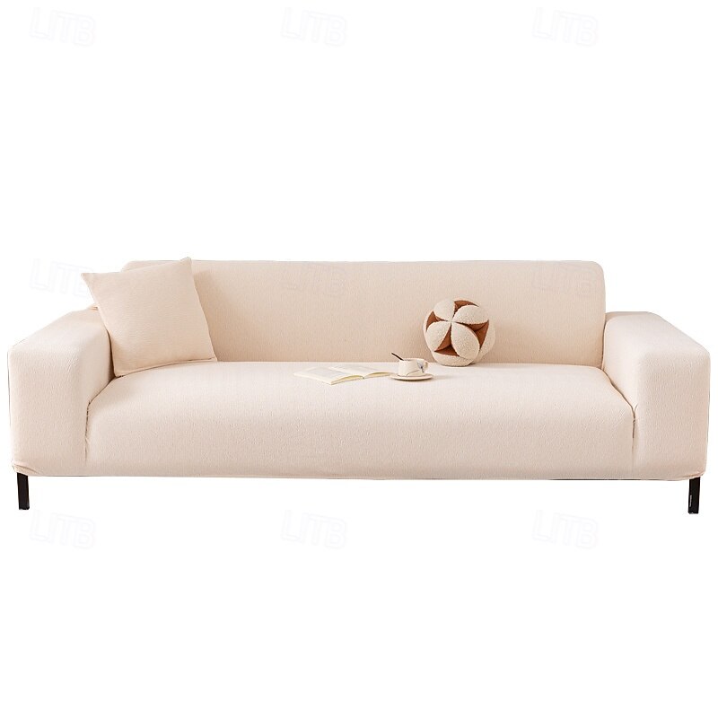 Chenille Sofa Cover, Solid Color All-Season Stretch Slipcover, Simple Universal Elastic Couch Protector, Full Coverage Non-Slip Sofa Shield4