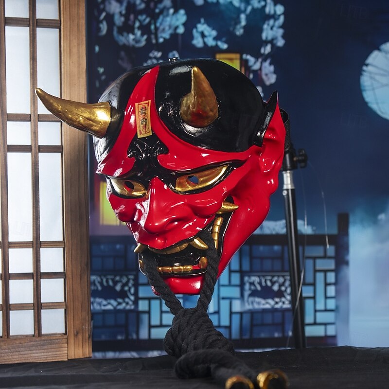 Samurai Demon Halloween Mask Japanese Oni Mask Horror Scary Full Face Adults' Unisex Halloween Carnival Performance Easy Halloween Costumes Dress Up2