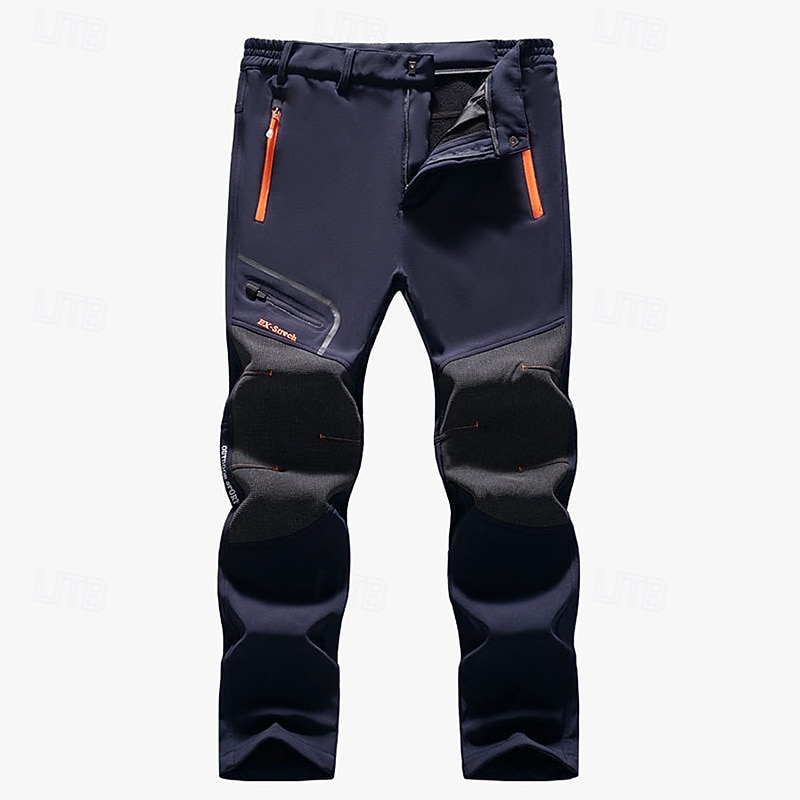 Men's Hiking Pants Trousers Fleece Pants Thermal Pants Waterproof pants Winter Outdoor Regular Fit Thermal Warm Windproof Bottoms Zipper Pocket Black Army Green Camping / Hiking Running S M L XL XXL3
