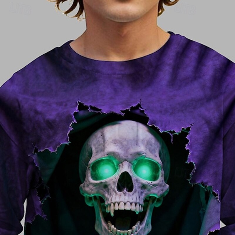 Boys' 3D Skull T shirt Tee Long Sleeve Spring Fall Fashion Basic Kids 4-12 Years Crew Neck Outdoor Casual Daily Regular Fit2