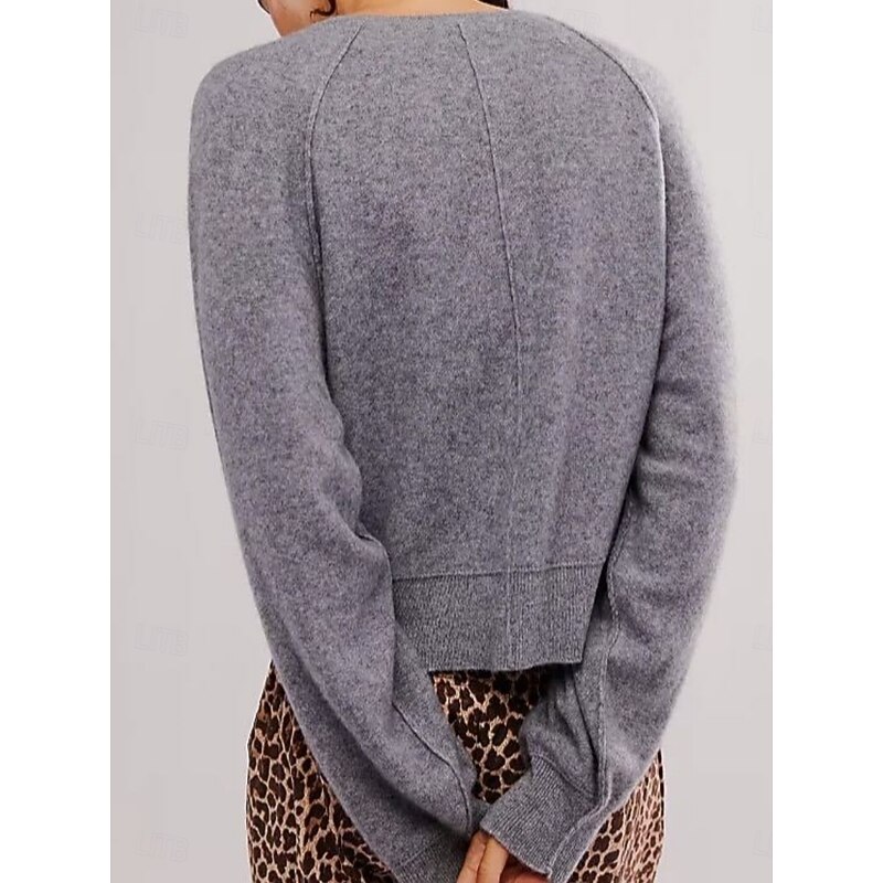 Women's Blouse Solid Color Stylish Casual Long Sleeve Crew Neck Regular Tops Daily Buttons Red Brown Gray Spring Fall Winter2