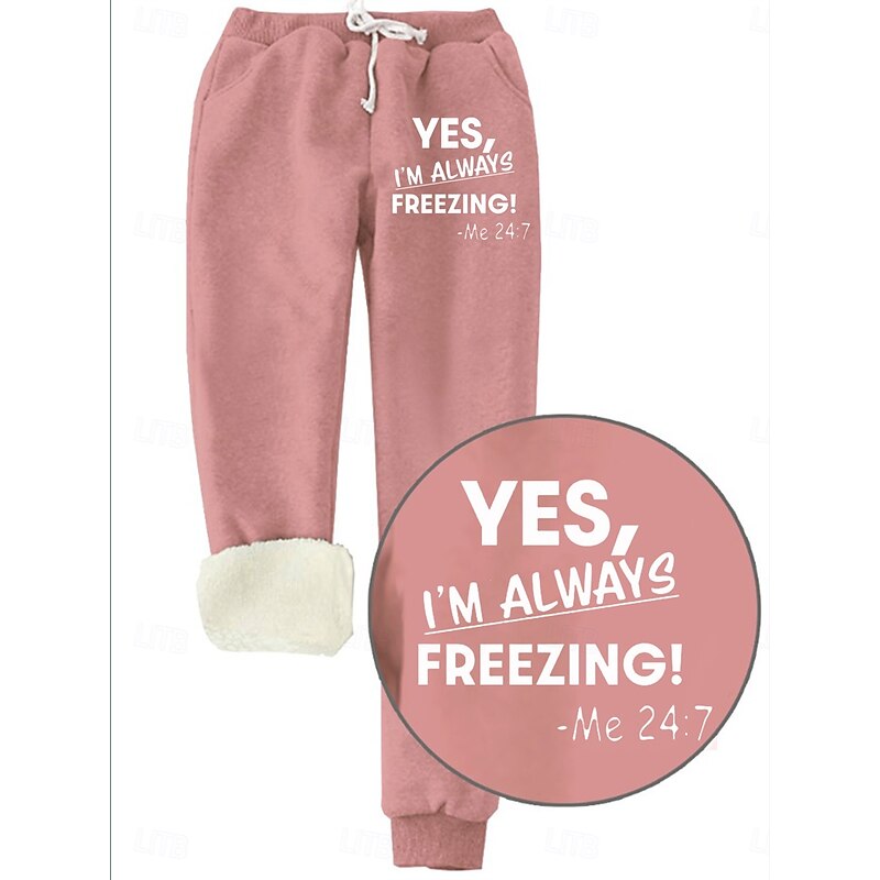 Women's Sweatpants Fleece Pants Down Pants Vacation Vintage Ethnic Style Full Length High Waist Graphic Letter Drawstring Micro-elastic Formal Outdoor Vacation Black Pink Red Blue Summer Spring Fall