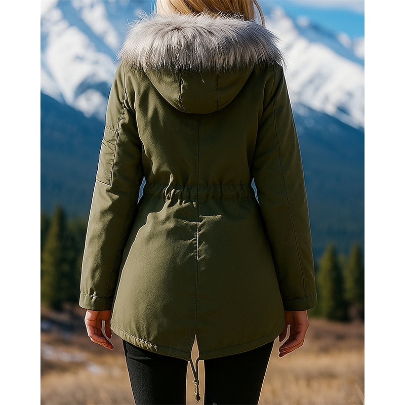 Women's Hiking Jacket Fleece Jacket Thermal Jacket Winter Outdoor Thermal Warm Top Black Army Green Red Navy Blue Black White4