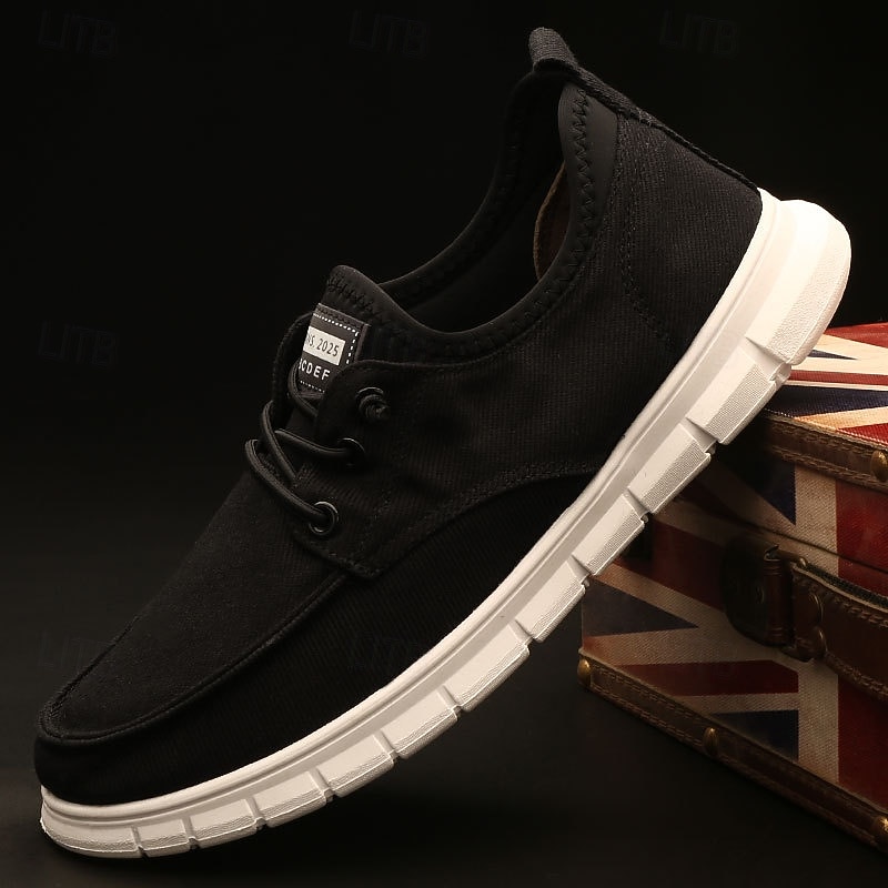 Men's Lightweight Casual Lace-Up Sneakers with Breathable Canvas Upper – Comfortable Everyday Walking Shoes for Travel and Leisure3