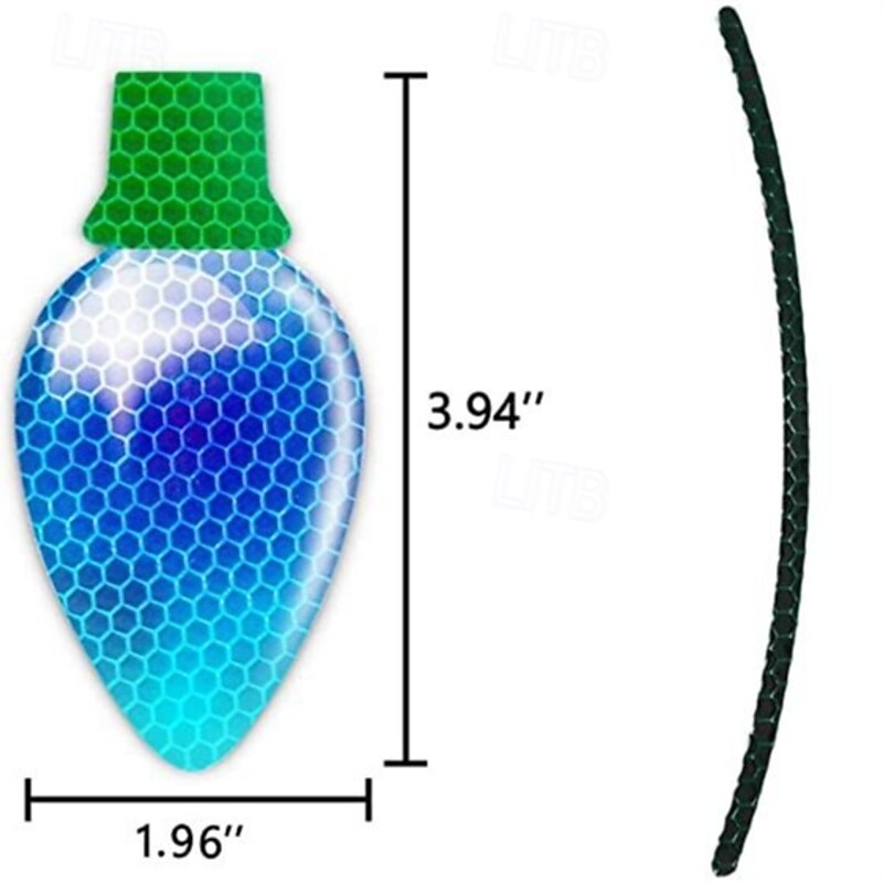 Christmas Reflective Car Magnets Decorations, Refrigerator Colorful Bulb Light Magnets with Magnetic Wires Decals for Xmas Holiday Birthday Cars Mailbox Window Garage3