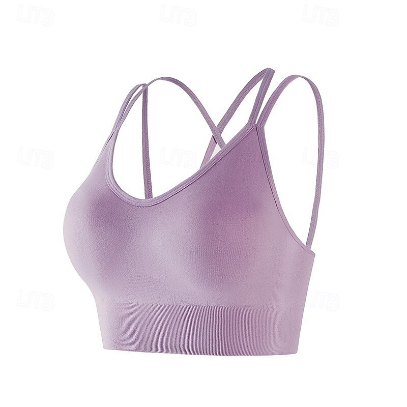 Women's Sports Bra Crew Neckline Ultra Stretch Criss-Cross Back Sleeveless Sports Solid Color Sports Bra Bra Top For Gym Workout Running Fitness Tight Fit Activewear2