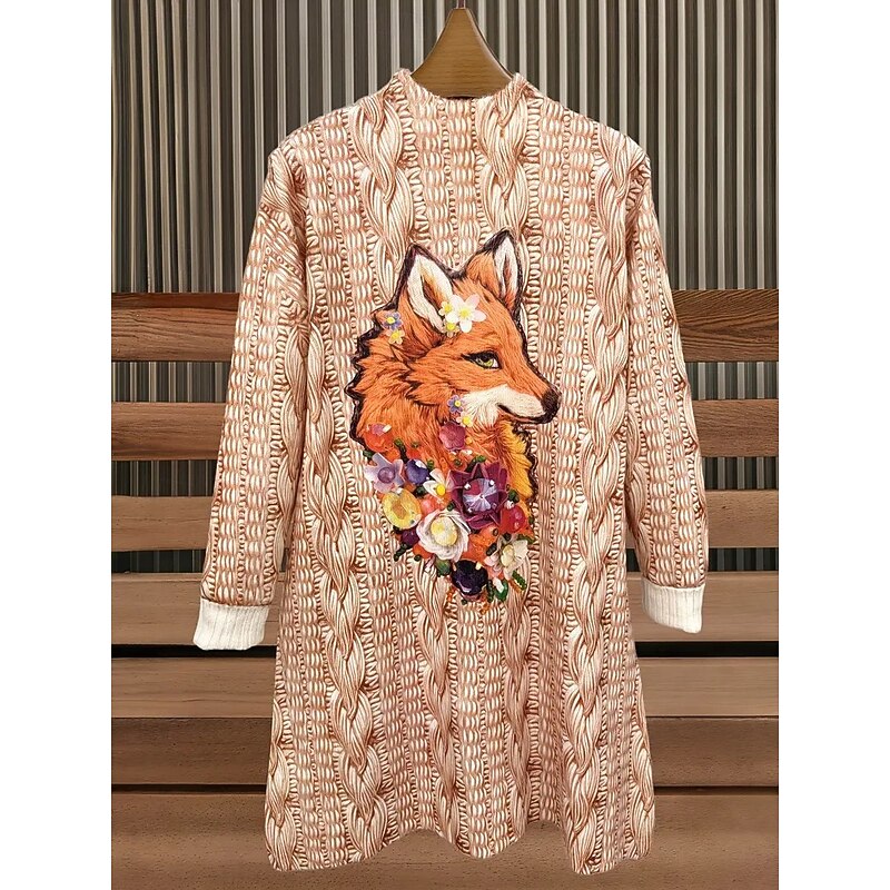 Women's Sweater Dress Mini Dress Shift Dress A Line Dress Vacation Party Casual Outdoor Home Casual Loose Fit Graphic Animal Plaid Long Sleeve Turtleneck Blue khaki Spring Fall Winter2