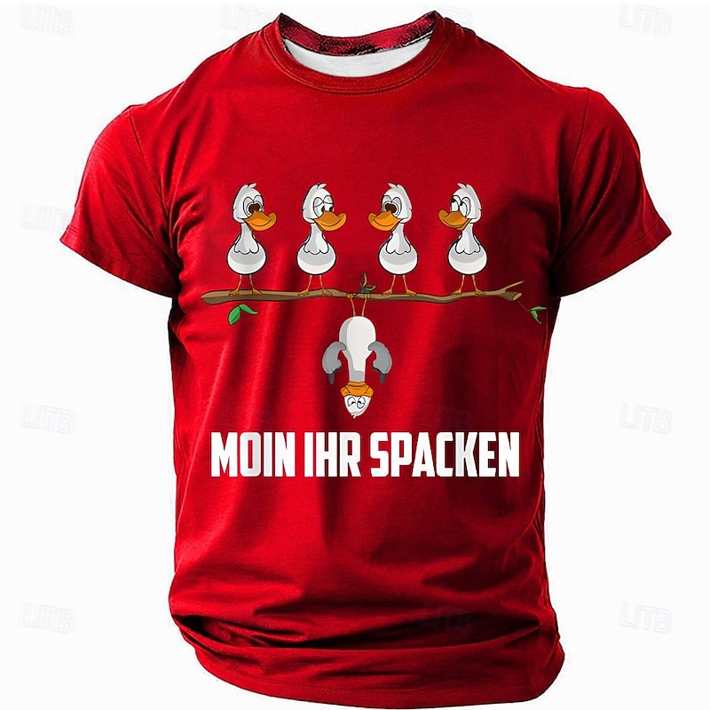 Men's Funny Slang Offensive German T Shirt Short Sleeve T shirt 3D Print Crew Neck Shirt Fashion Daily Street Daily Black Red Blue Summer Spring Clothing Apparel S M L XL XXL XXXL4