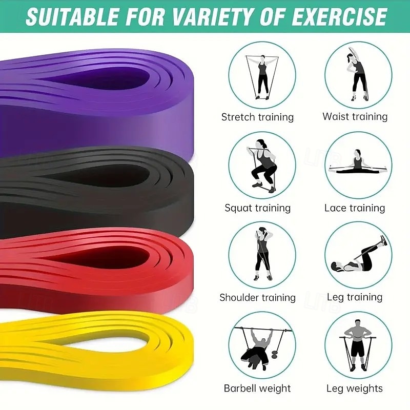 4PCS Resistance Bands Set – Pull-Up Assistance & Exercise Bands for Muscle Training, Leg Workouts, Strength, Fitness & Body Shaping, Suitable for Men & Women3
