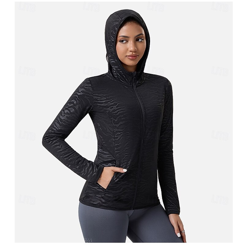 Women's Cycling Jacket Windbreaker Winter Warm Cycling Bike Jacket Hoodie Black White Gray+White Bike Wear