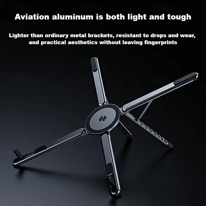 Multi-Function 4-in-1 Magnetic Phone/Tablet/Laptop Stand Portable Foldable Aluminum Alloy Desktop Travel Stand3