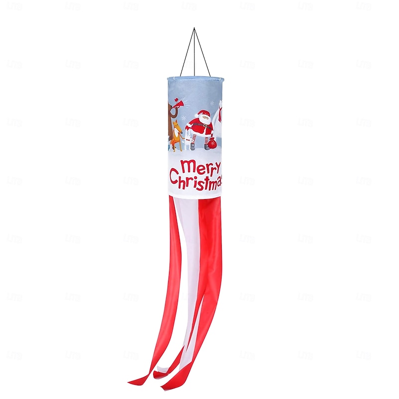Christmas Windsock Flag, Holiday Store Window Decoration, Santa Claus Pattern, Festive Atmosphere Banner3