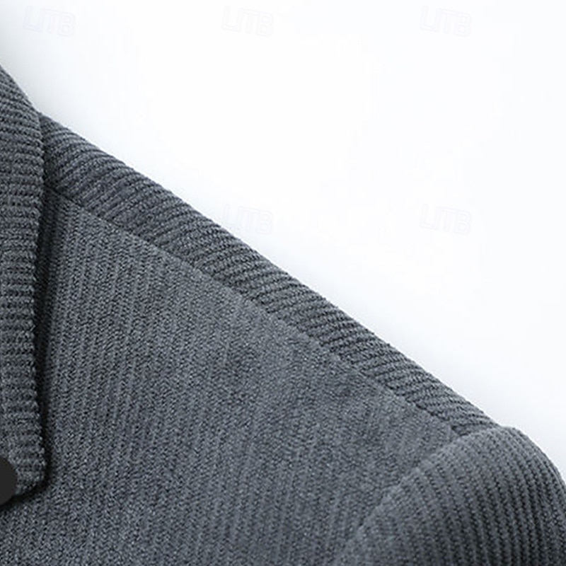 Men's Blazer Corduroy Blazer Business Cocktail Party Wedding Party Fashion Casual Spring Fall Polyester Plain Pocket Buttons Comfortable Single Breasted Blazer Black Navy Blue khaki Gray4