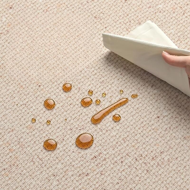 Solid Color Area Rug, Luxury Minimalist Carpet for Living Room or Sofa, Waterproof Easy-Clean Stain-Resistant Floor Mat3