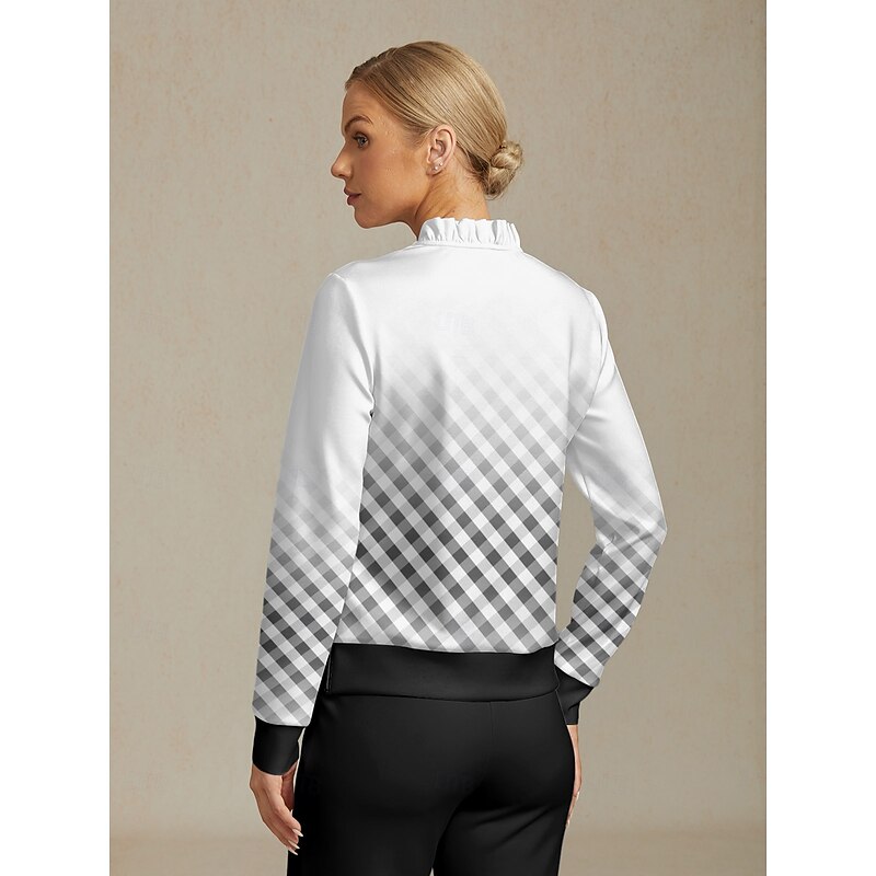 Women's Golf Pullover Sweatshirt Black Long Sleeve Top Ladies Golf Attire Clothes Outfits Wear Apparel2