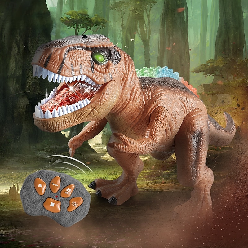 Remote Control Dinosaur Realistic Dinosaur Toys for Kids 3-5Walking3D Eyes Sound Effects Demo Function Jurassic Toys for Christmas Kids 33