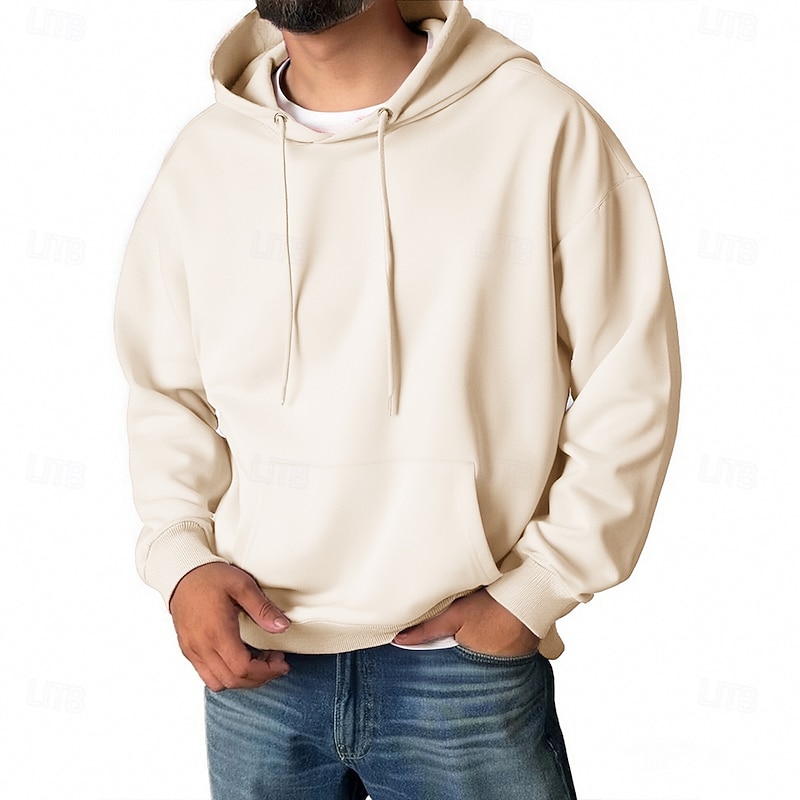 Men's Hoodie Apricot Denim Blue Blue 1# Black White Hooded Plain Pocket Sports & Outdoor Daily Holiday Polyester Streetwear Basic Casual Spring Fall Clothing Apparel Hoodies Sweatshirts3