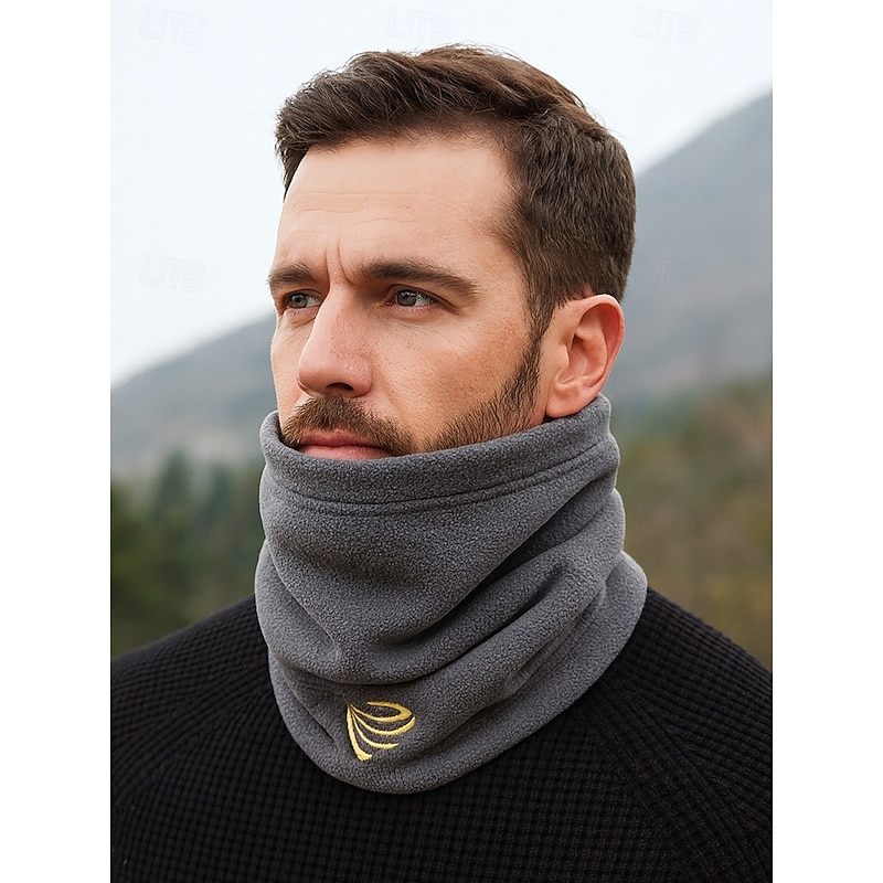 Men's Thermal Fleece Neck Warmer and Beanie Hat – Winter 2-in-1 Lined Scarf Mask for Outdoor Sports, Cycling, Skiing and Cold Weather3