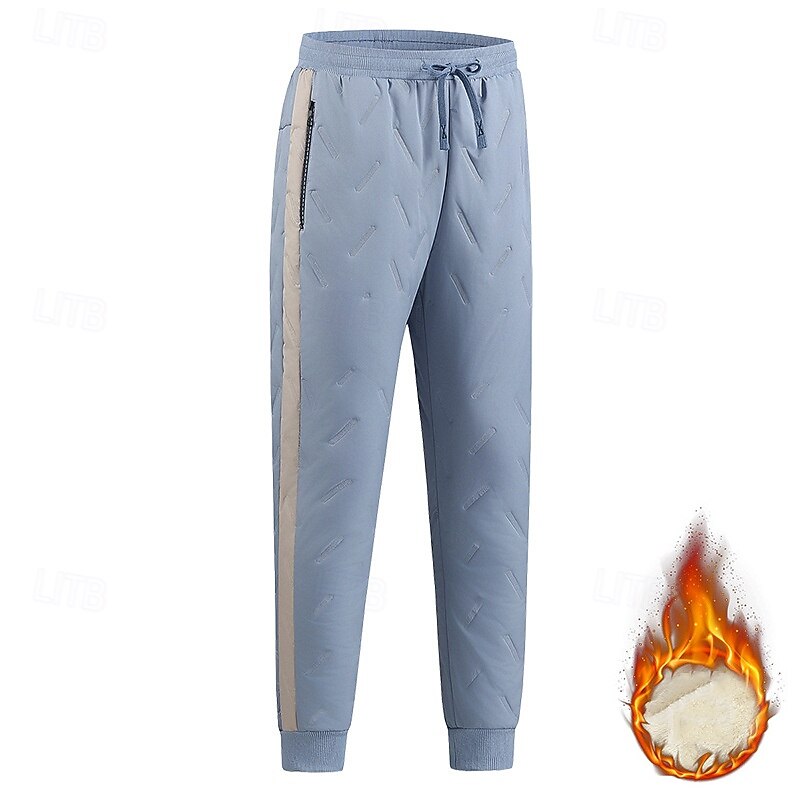 Men's Sherpa Sweatpants Fleece Pants Joggers Trousers Drawstring Pocket Elastic Waist Color Block Comfort Warm Sports Outdoor Daily Fashion Casual Black Blue Micro-elastic2