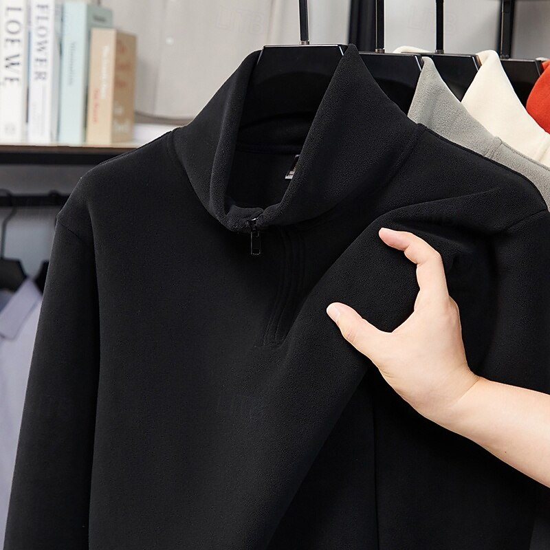 Women's Zip Up Top Polar Fleece Sweatshirt Long Sleeve Top Athleisure Solid Colored Polar Fleece Soft Warm Gym Outdoor Running Sportswear Activewear Black White Orange2