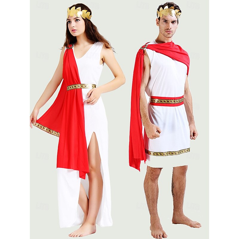 Goddess Halloween Dress Fancy Costume Couples' Costumes Ancient Greek Adults' Women's Halloween Carnival Performance Party Easy Halloween Costumes Dress Up3