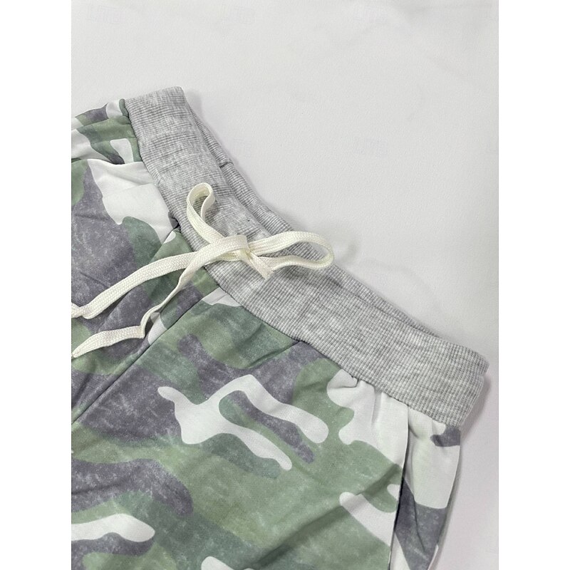 Women's Chinos Jogging Pants Fashion Streetwear Casual Ankle-Length High Waist Camouflage Elastic Waistband Printing Comfy Soft Comfortable Stretchy Outdoor Street Light Gray Dark-Gray Orange Army4