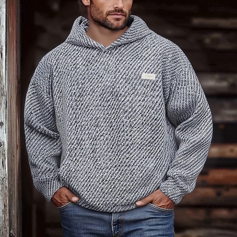 Men's Hoodie Black Gray Hooded Plain Drawstring Sports & Outdoor Daily Holiday Polyester Streetwear Basic Casual Spring Fall Clothing Apparel Hoodies Sweatshirts