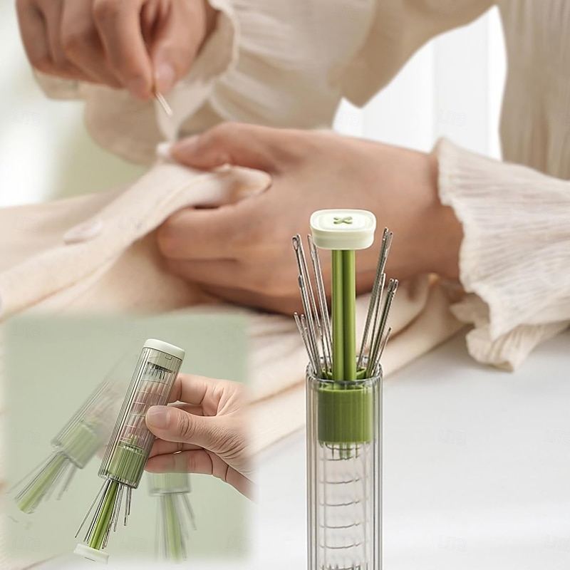 Magnetic Needle Box 23pcs Portable Sewing Storage Case Kit Including 20 Needles,1pc Magnetic Storage Box,1pc Threading Aid,1pc Seam Ripper Multi-Purpose Large-Eye Stitching Needle and Thread Kit4