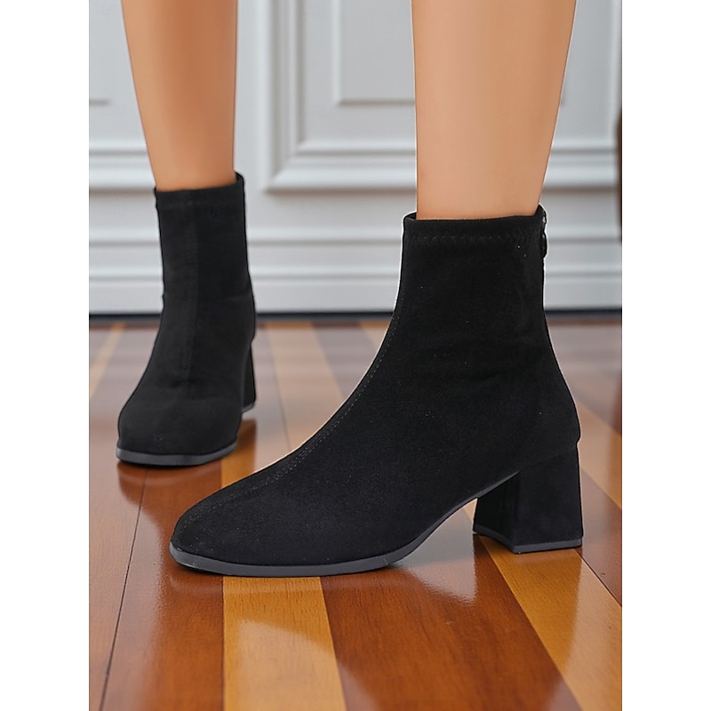 Women's Leopard Print Ankle Boots with Block Heel -Trendy Animal Print Fashion Short Boots for Casual and Party Wear4