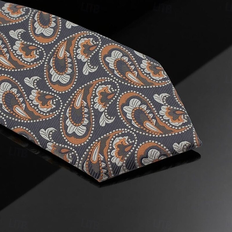 Men's Ties Classic Boho Paisley Damask Formal Evening Date Party & Evening4