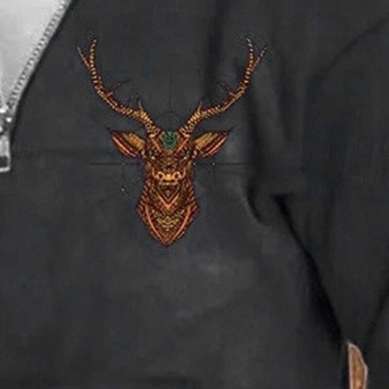 Men's Sweatshirt Fleece Sweatshirt Fleece lined Hoodie Hunting Sweatshirt Black High Neck Plain Embroidery Color Block Sports & Outdoor Casual Daily Streetwear Cool Sportswear Fall Winter Clothing3